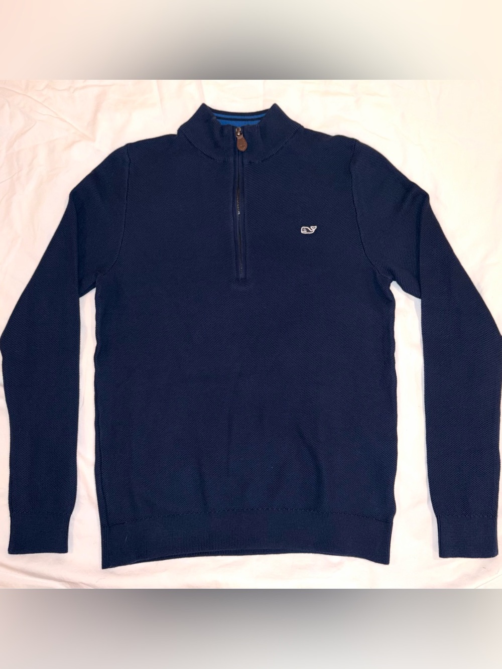 Vineyard Vines boys classic quarter zip sweater in navy sz M like new condition